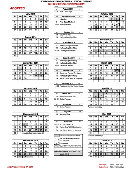 Socsd Calendar
